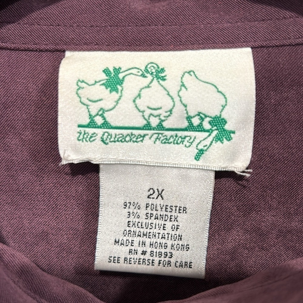 Vintage Quacker factory long sleeve button down faux suede embroidered star top - Picture 3 of 5